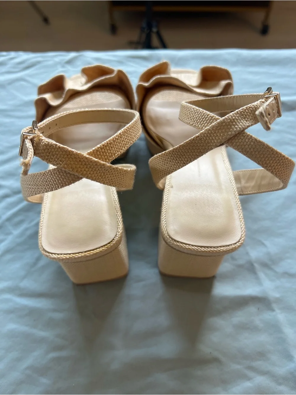 Dolce Vita Tan Ruffle Ankle-Strap Sandals - Picture 4 of 5